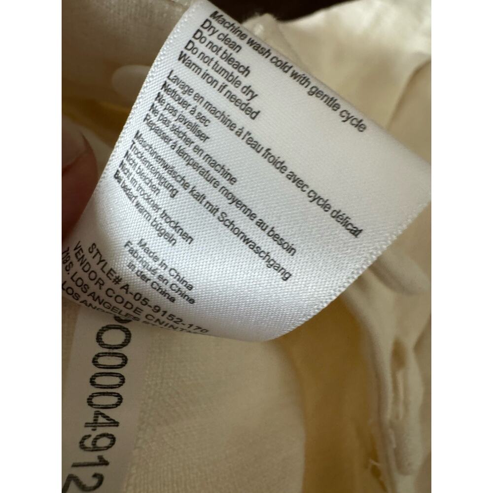 Anine Bing Carrie Pleated Linen Shorts Womens XS Off-White NWT - Picture 3 of 13